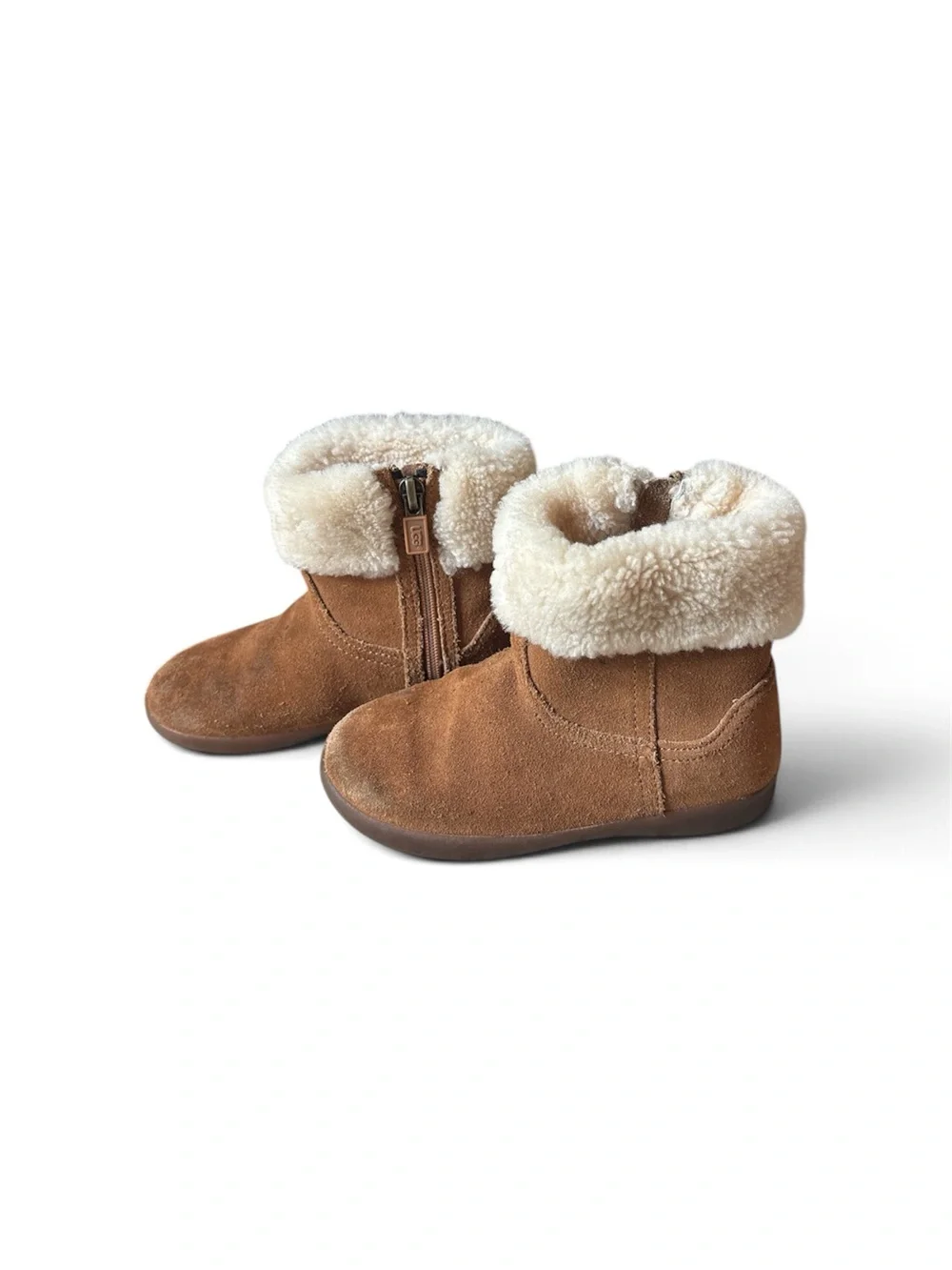 UGG Chestnut Suede Shearling Cuff Kids Boots